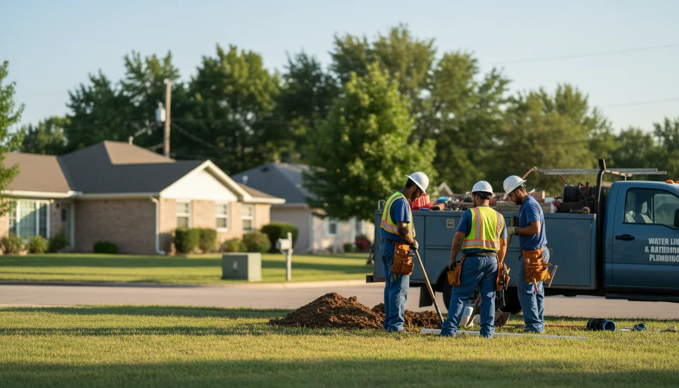 Residential water line and bathroom plumbing service in Lamar, MS